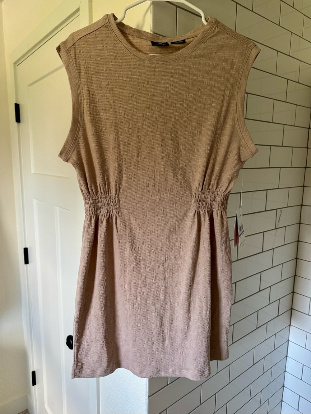 Spyder Women's Crinkle Knit Sleeveless T-Shirt Dress Mushroom